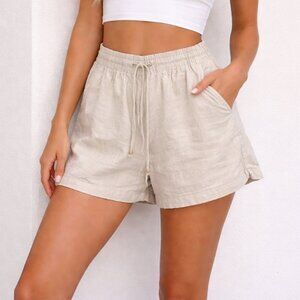 Celebrity Pink Linen Shorts Drawstring Relaxed Fit Summer Women’s Size L